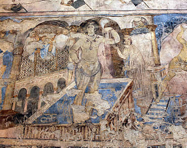 Early Islamic wall-painting in Qusayr Amra bathhouse, Jordan