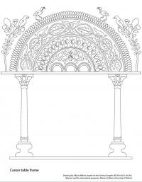 drawing garima gospels canon table with vines